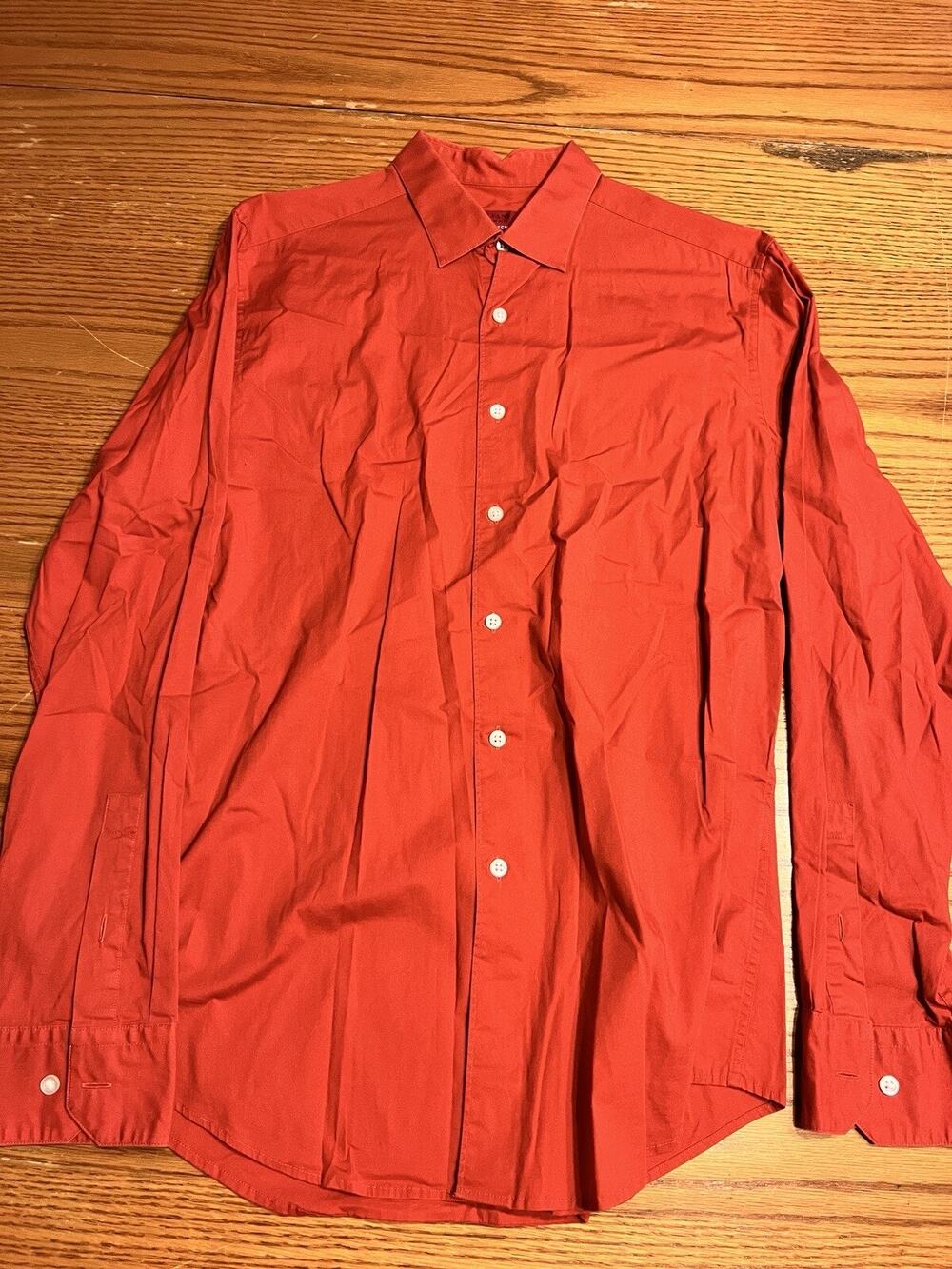 Alfani Shirt Medium Red Long Sleeve Button Down Men